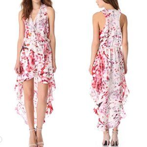 Parker | Silk Cassia Hi Low Ruffle Trim Dress | S